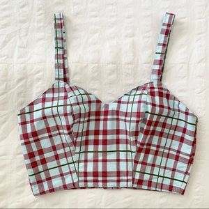 Vintage Y2K Viori Plaid Crop Top